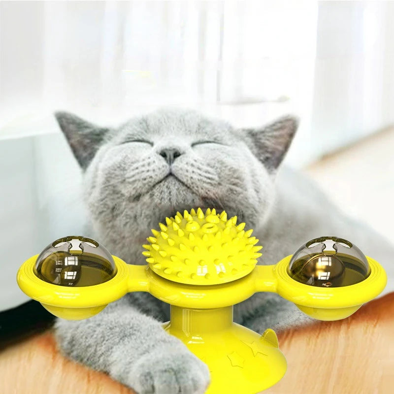 Interactive Windmill Cat Toy turntable Puzzle Game for Pets Cats