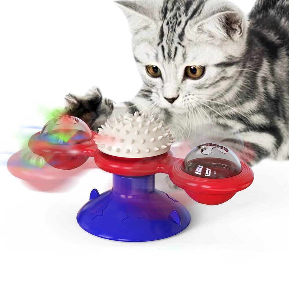 Windmill Cat Toy turntable Puzzle Game for Pets Cats