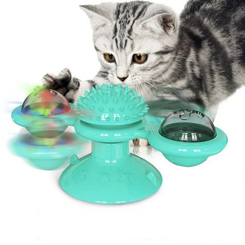 Windmill Cat Toy turntable Puzzle Game for Pets Cats