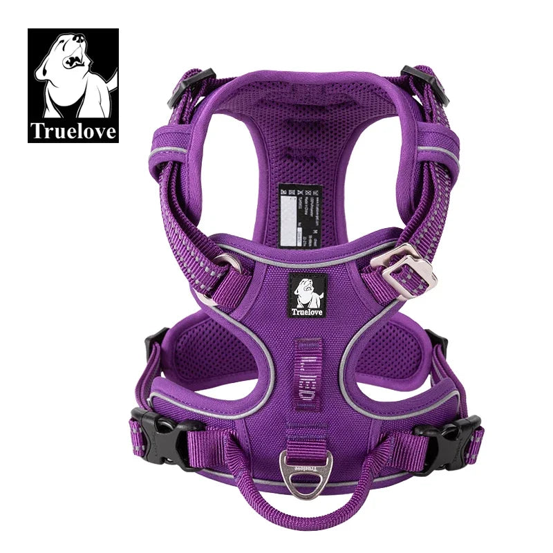 Truelove Reflective Nylon No Pull Dog Harness  Adjustable for Medium & Large Dogs Safety Vest for Walking, Running,