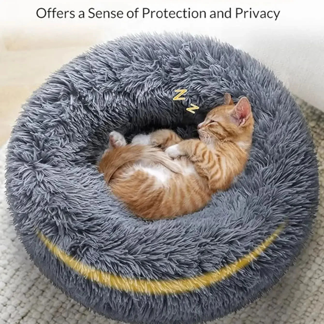 Round Pet Bed for Dogs & Cats