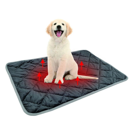 Cozy Washable Pet Mat  Self-Warming Thermal Bed Pad for Cats & Dogs, Winter Warming Anti Slip Car Seat Cover